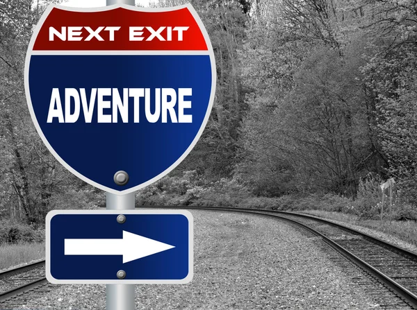 Adventure road sign — Stock Photo, Image