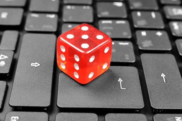 Dice on keybaord — Stock Photo, Image