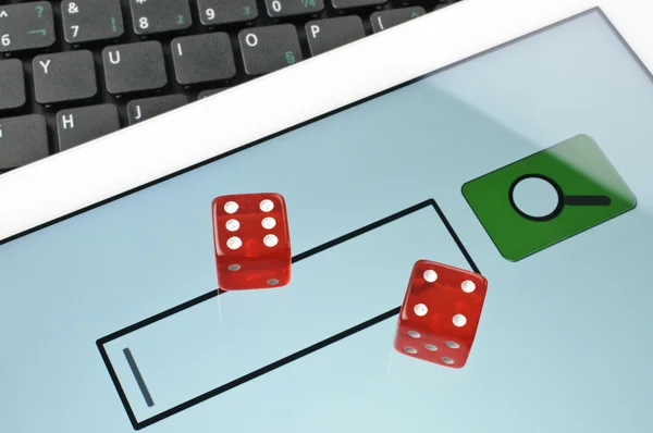 Playing dice for game online — Stock Photo, Image