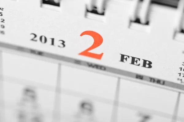 Февраль 2013 календарь — стоковое фото
