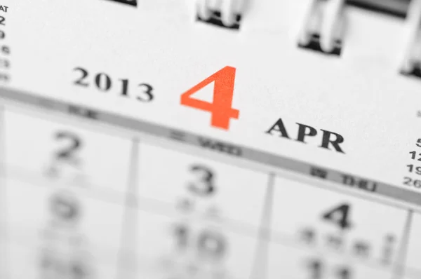 April of 2013 calendar — Stock Photo, Image