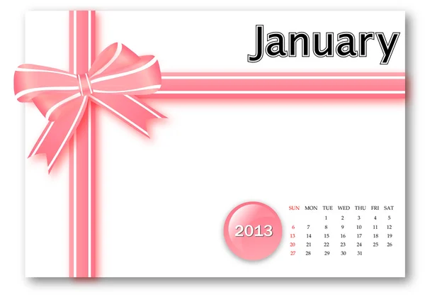 Januari 2013 kalender — Stockfoto