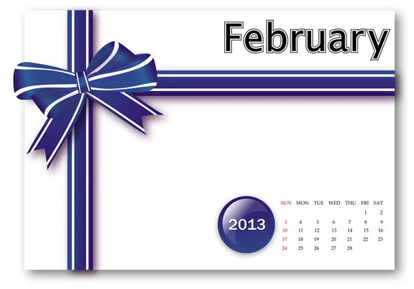 Fevereiro de 2013 calendário — Fotografia de Stock