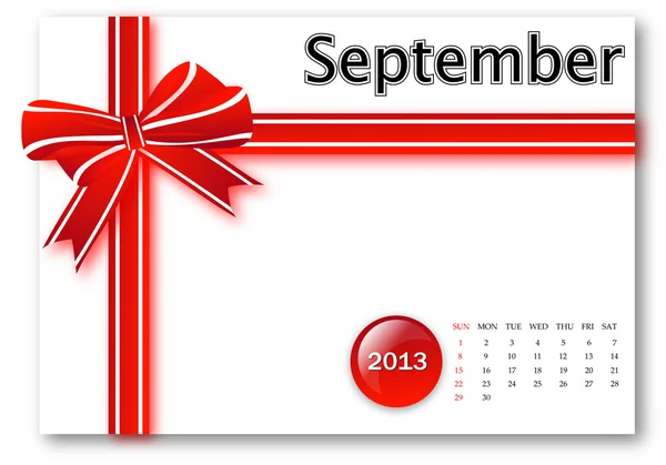 September of 2013 calendar — Stock Photo, Image