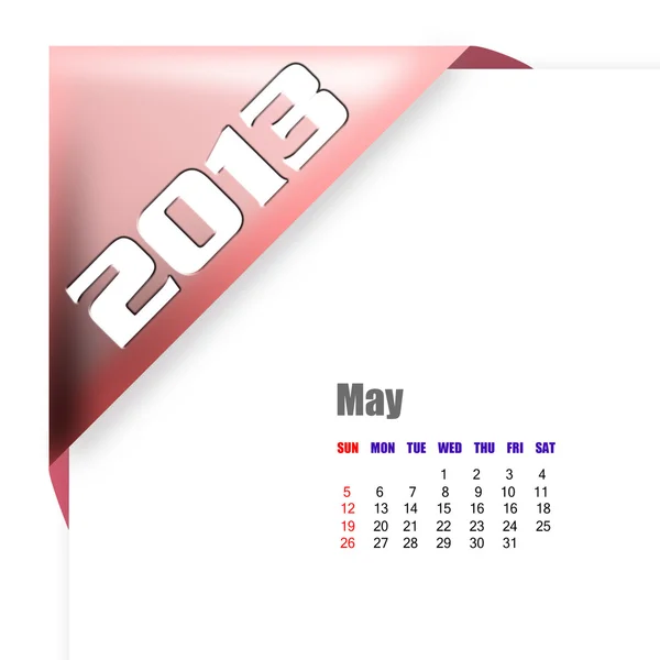 2013 calendario de mayo —  Fotos de Stock
