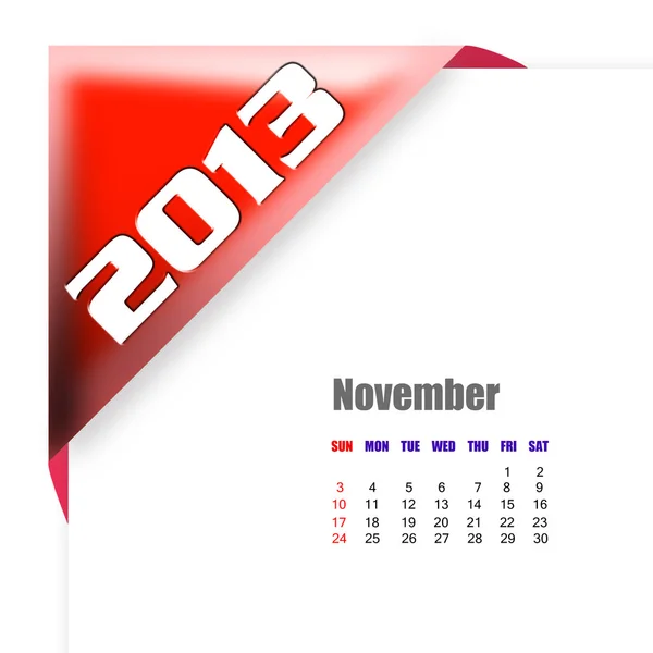 2013. November naptár — Stock Fotó
