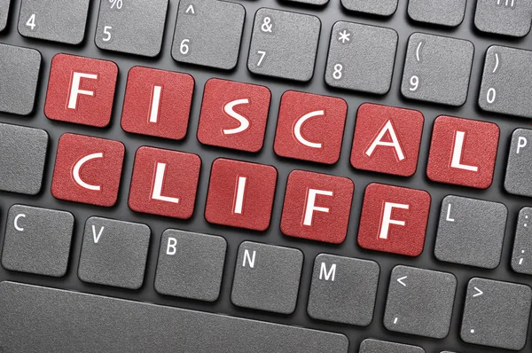 Fiscal cliff on keyboard — Stock Photo, Image