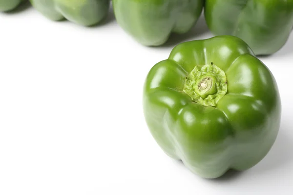 Green bell peppers isolated — Stock Photo, Image