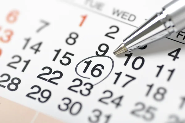 Ημερολόγιο-ρύθμιση για μια ημερομηνία — Φωτογραφία Αρχείου