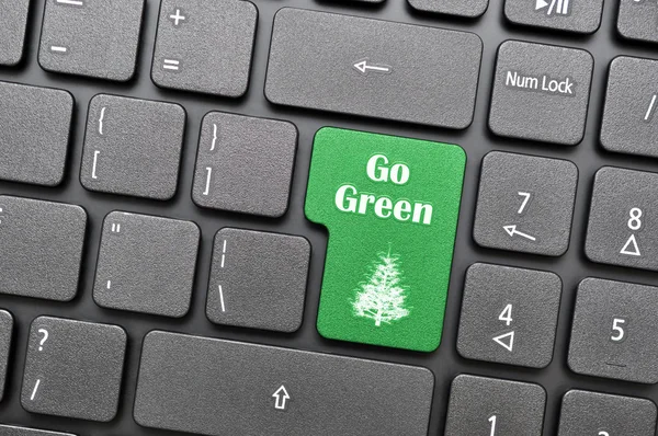 Go green on keyboard — Stock Photo, Image