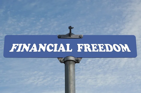 Financial freedom road sign — Stock Photo, Image