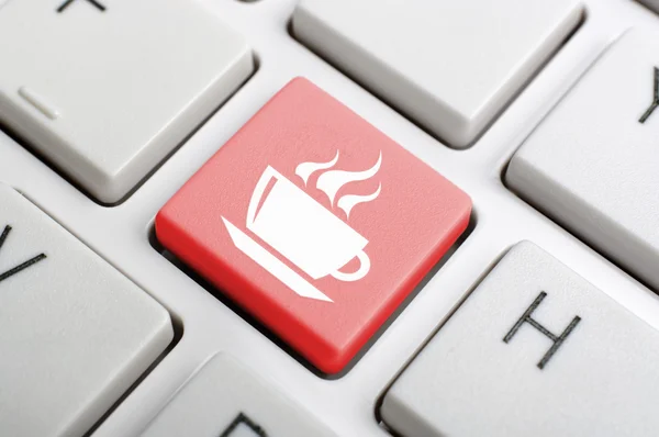 Coffee symbol on keyboard — Stock Photo, Image