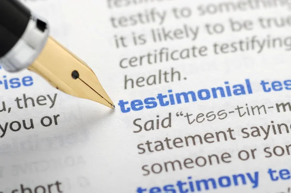 Testimonial - Dictionary Series — Stock Photo, Image