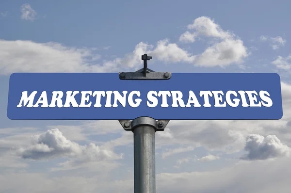 Marketing strategieën verkeersbord — Stockfoto