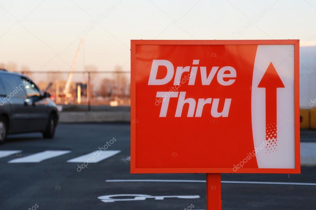 Drive thru road sign