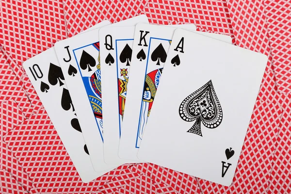 Straight Flush Karte — Stockfoto