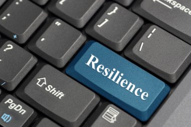 Resilience on keyboard clipart