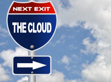 The cloud road sign clipart