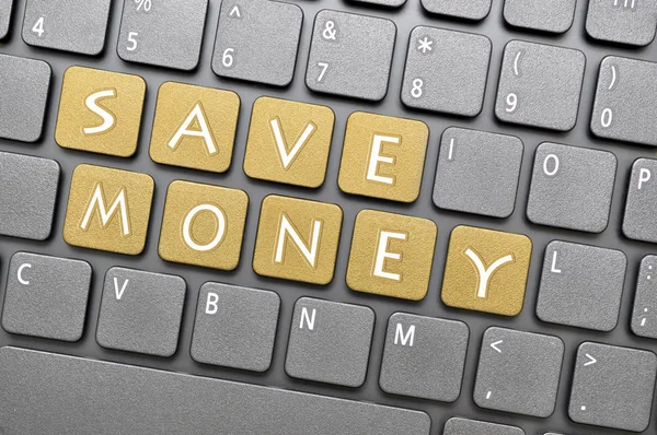Geld besparen op toetsenbord — Stockfoto