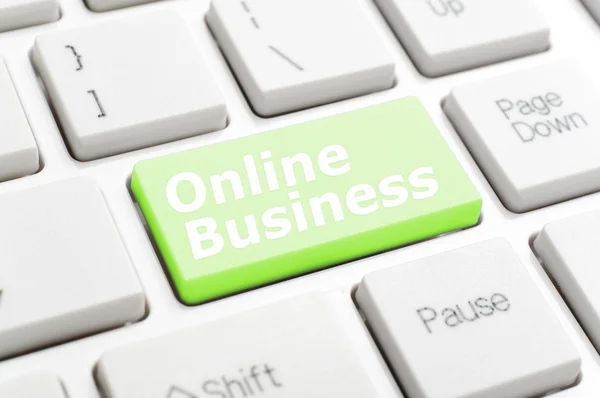 Online business on keyboard — Stock Photo, Image