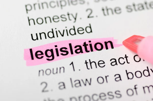 Legislation highlighted in dictionary — Stock Photo, Image