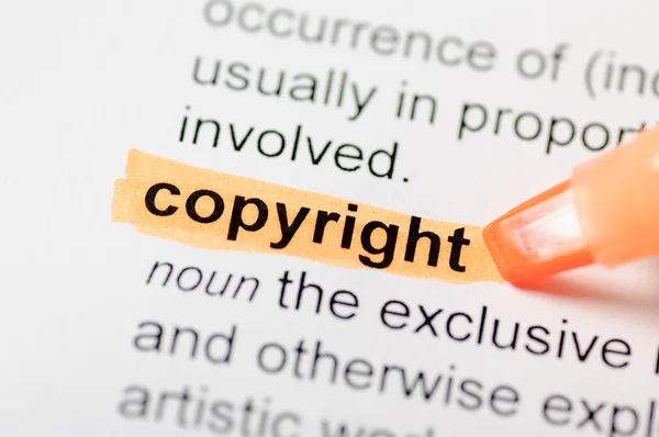 Orange marker on copyright word — Stock Photo, Image