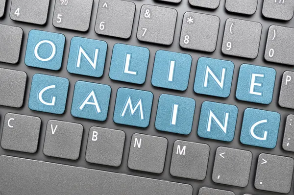 Online gaming on keyboard — Stock Photo, Image