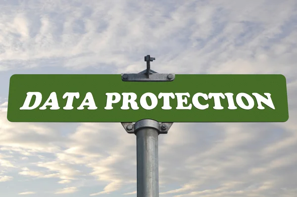 Señal de tráfico de protección de datos — Foto de Stock