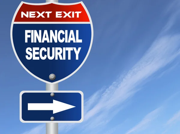 Verkehrszeichen für finanzielle Sicherheit — Stockfoto