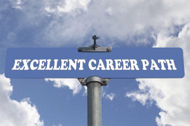 Excellent career path road sign clipart
