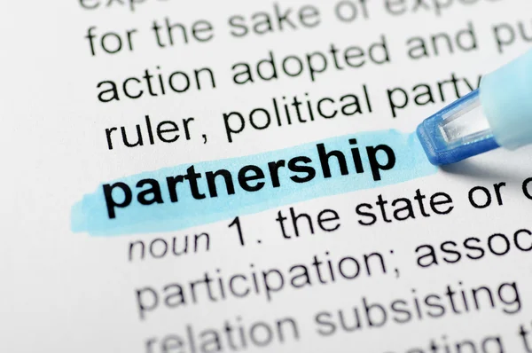 Destaque a palavra parceria — Fotografia de Stock