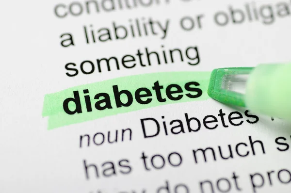 Zvýraznit slovo diabetes — Stock fotografie