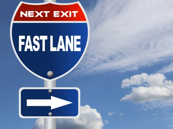 Znak drogowy Fast lane — Zdjęcie stockowe
