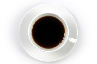 top atışlarındaki izole kahve fincanı