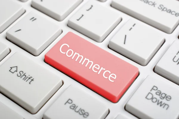 Commerce key on keyboard — Stock Photo, Image
