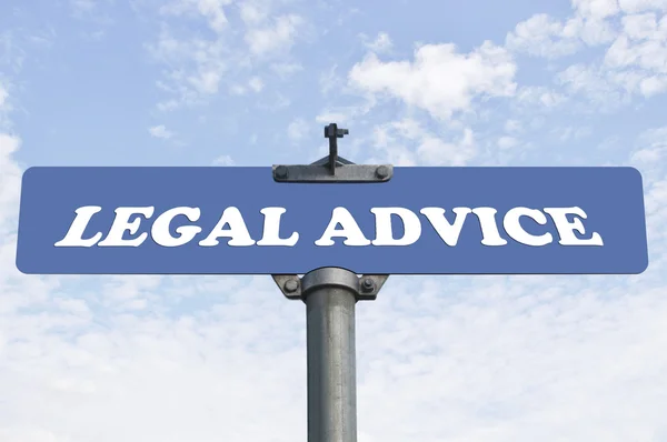 Legal advice road sign — Stock Photo, Image