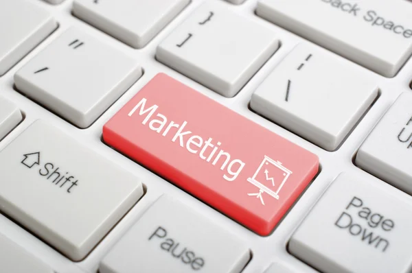 Marketing op toetsenbord — Stockfoto