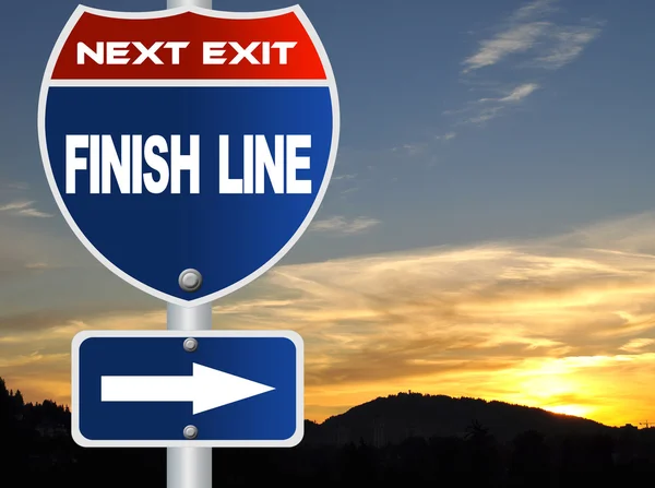 Finish line road sign — Stock Photo, Image