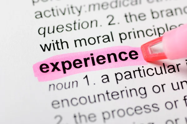 Pink marker on experience word — Stock Photo, Image