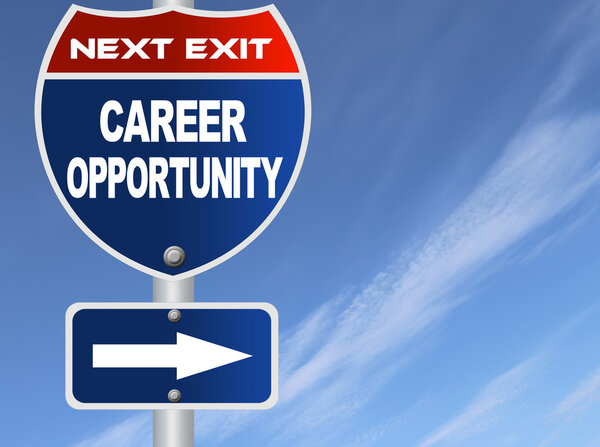 Career opportunity road sign