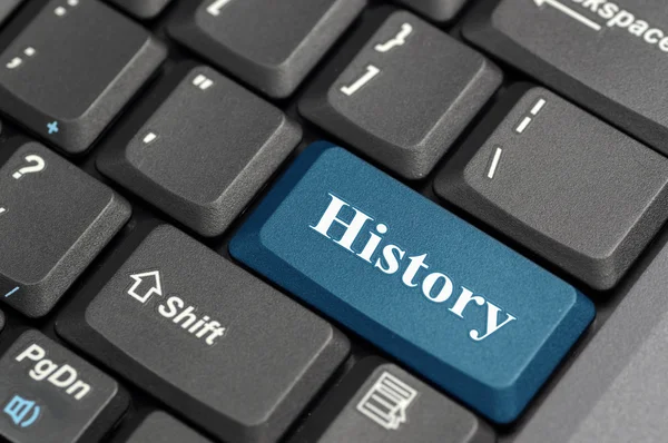 コンピューターのキーボード上の歴史のキー — ストック写真