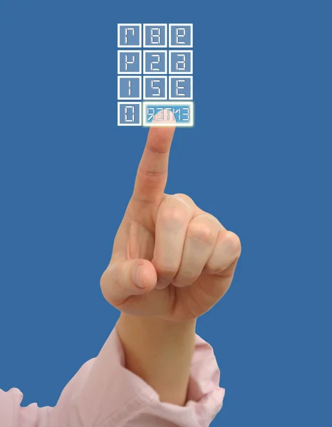 Lisovací kolík číslo na obrazovce — Stock fotografie