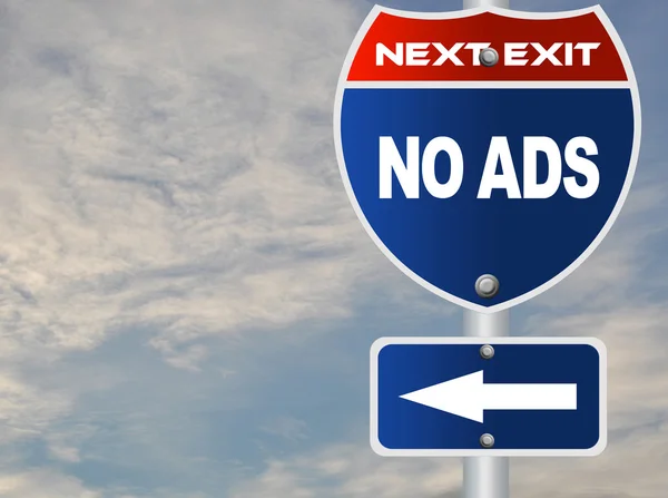 Geen advertenties verkeersbord — Stockfoto