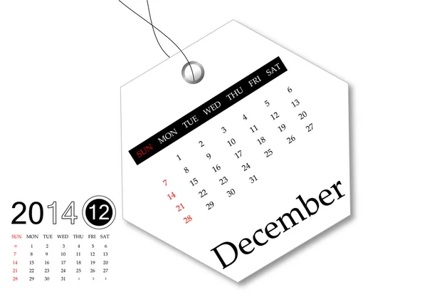 Calendario di dicembre 2014 — Foto Stock