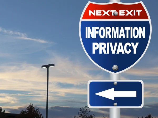 Informace soukromí dopravní značka — Stockfoto