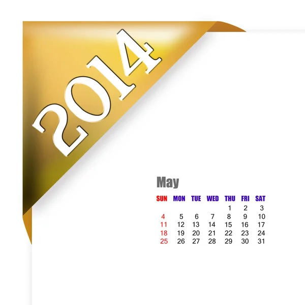 Травень 2014 календар — стокове фото