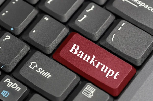 Bankrupt key on keyboard — Stock Photo, Image