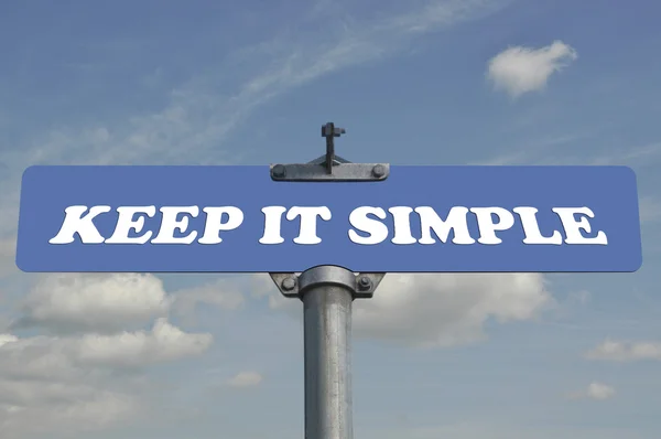 Keep it simple road sign — Stock Photo, Image