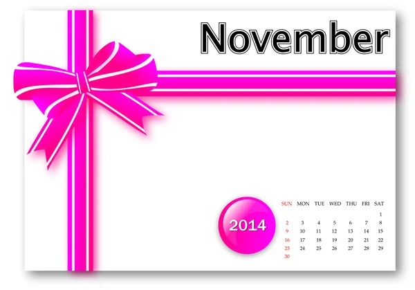 Listopada 2013 roku kalendarzowego — Zdjęcie stockowe