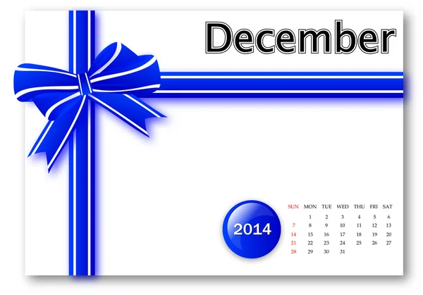 December of 2013 calendar — Stock Photo, Image